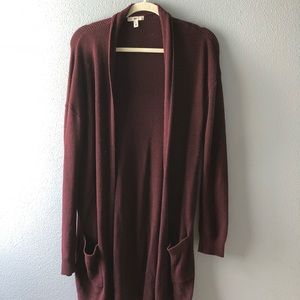 Nordstrom Maroon Cardigan Sweater